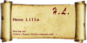 Hess Lilla névjegykártya